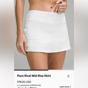 Lulu Lemon white skirt